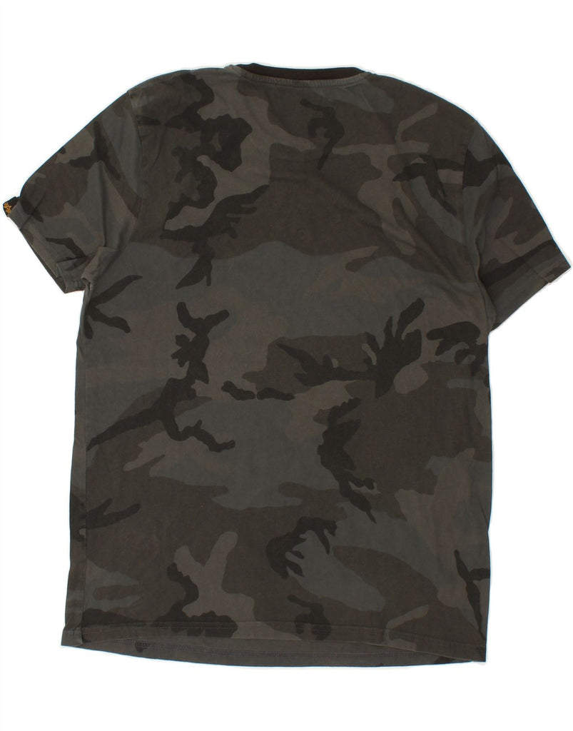 ALPHA INDUSTRIES Mens T-Shirt Top Large Grey Camouflage Vintage Alpha Industries and Second-Hand Alpha Industries from Messina Hembry 