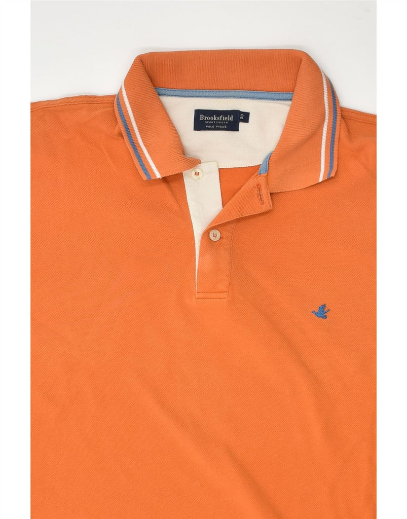 BROOKSFIELD Mens Polo Shirt IT 50 Medium Orange Cotton | Vintage Brooksfield | Thrift | Second-Hand Brooksfield | Used Clothing | Messina Hembry 