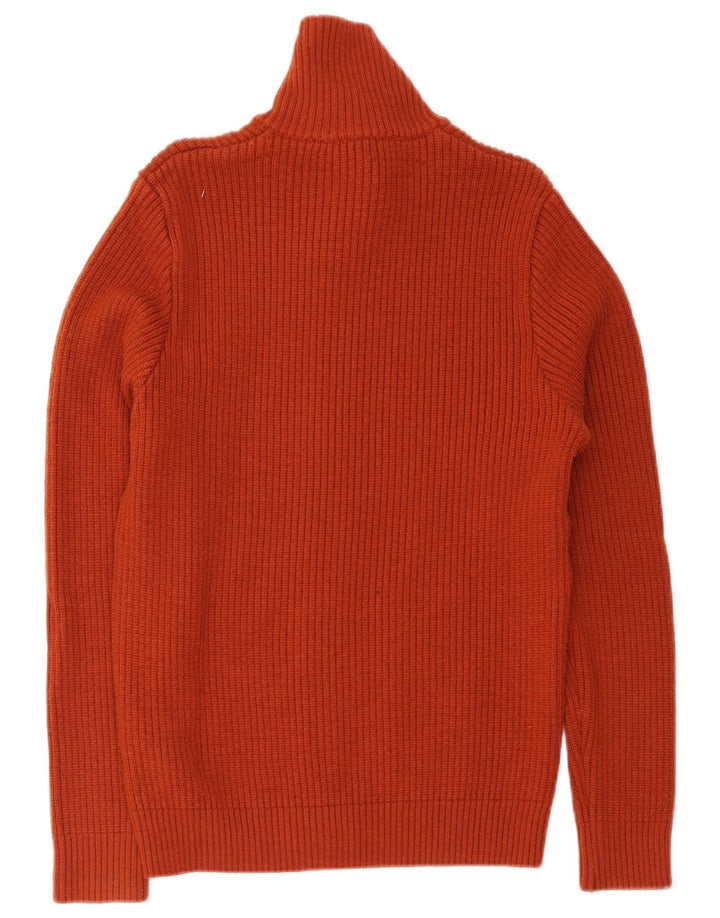 Malagrida Mens Cardigan Sweater Large Orange Merino Wool