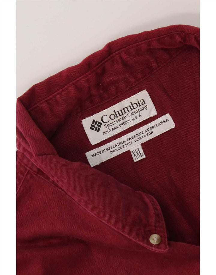 Columbia Mens Shirt 2XL Burgundy Cotton
