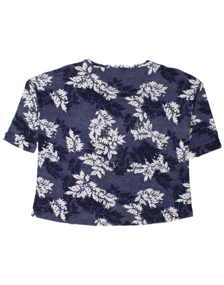 Marks & Spencer Womens T-Shirt Top UK 22 3XL Blue Floral Polyester
