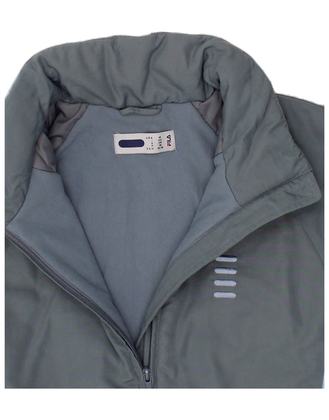 FILA Womens Hooded Windbreaker Jacket IT 44 Medium Grey Colourblock Vintage Fila and Second-Hand Fila from Messina Hembry 