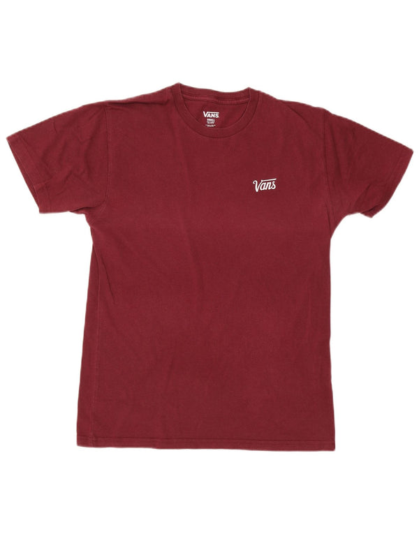 Vans Mens T-Shirt Top Small Burgundy Cotton