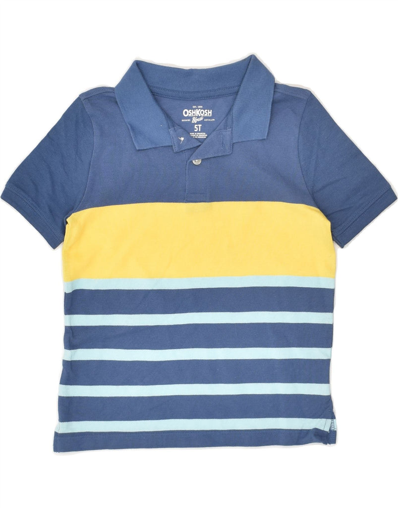 OSH KOSH Boys Polo Shirt 4-5 Years Blue Striped Cotton | Vintage Osh Kosh | Thrift | Second-Hand Osh Kosh | Used Clothing | Messina Hembry 