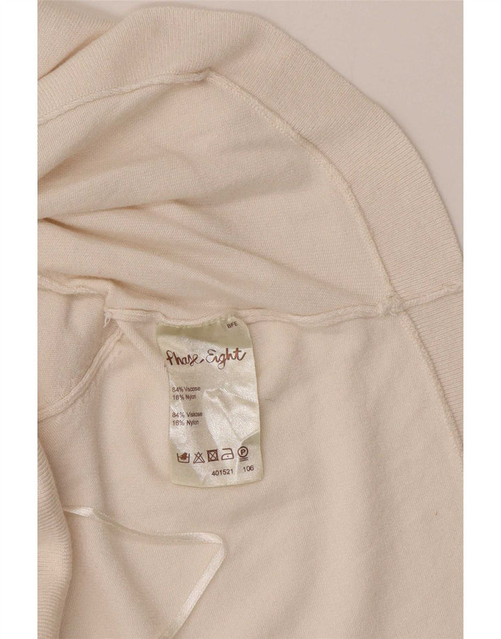 Phase Eight Womens 3/4 Sleeve Open Bolero Jumper UK 12 Medium White Viscose