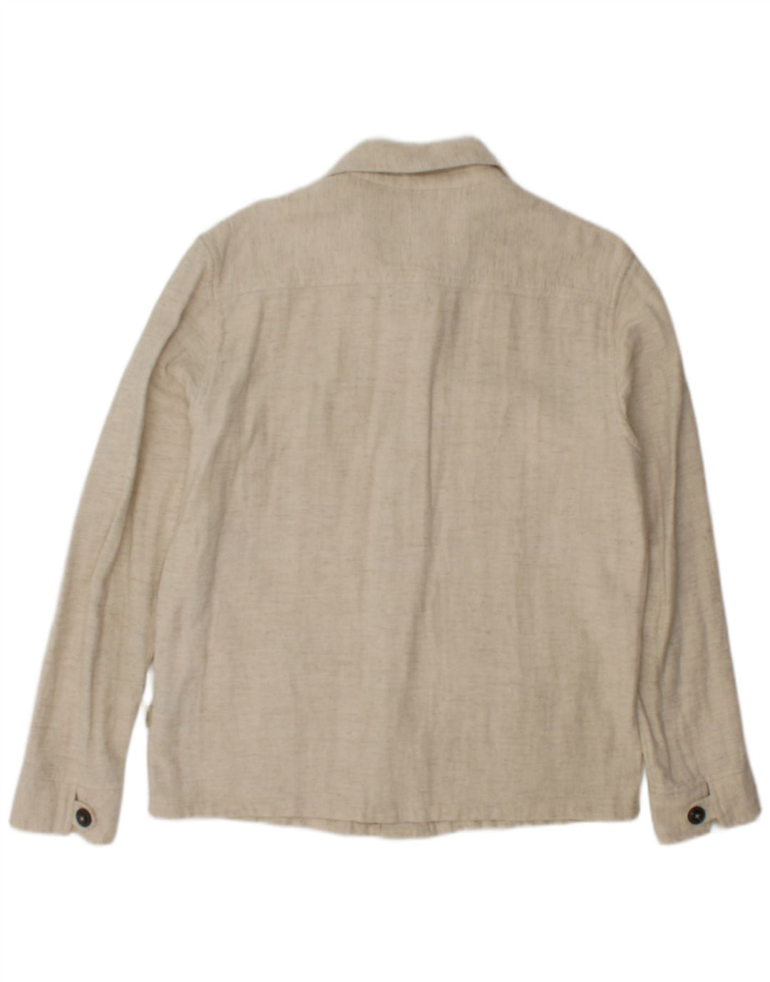 Jack & Jones Mens Overshirt Shirt Small Beige Linen