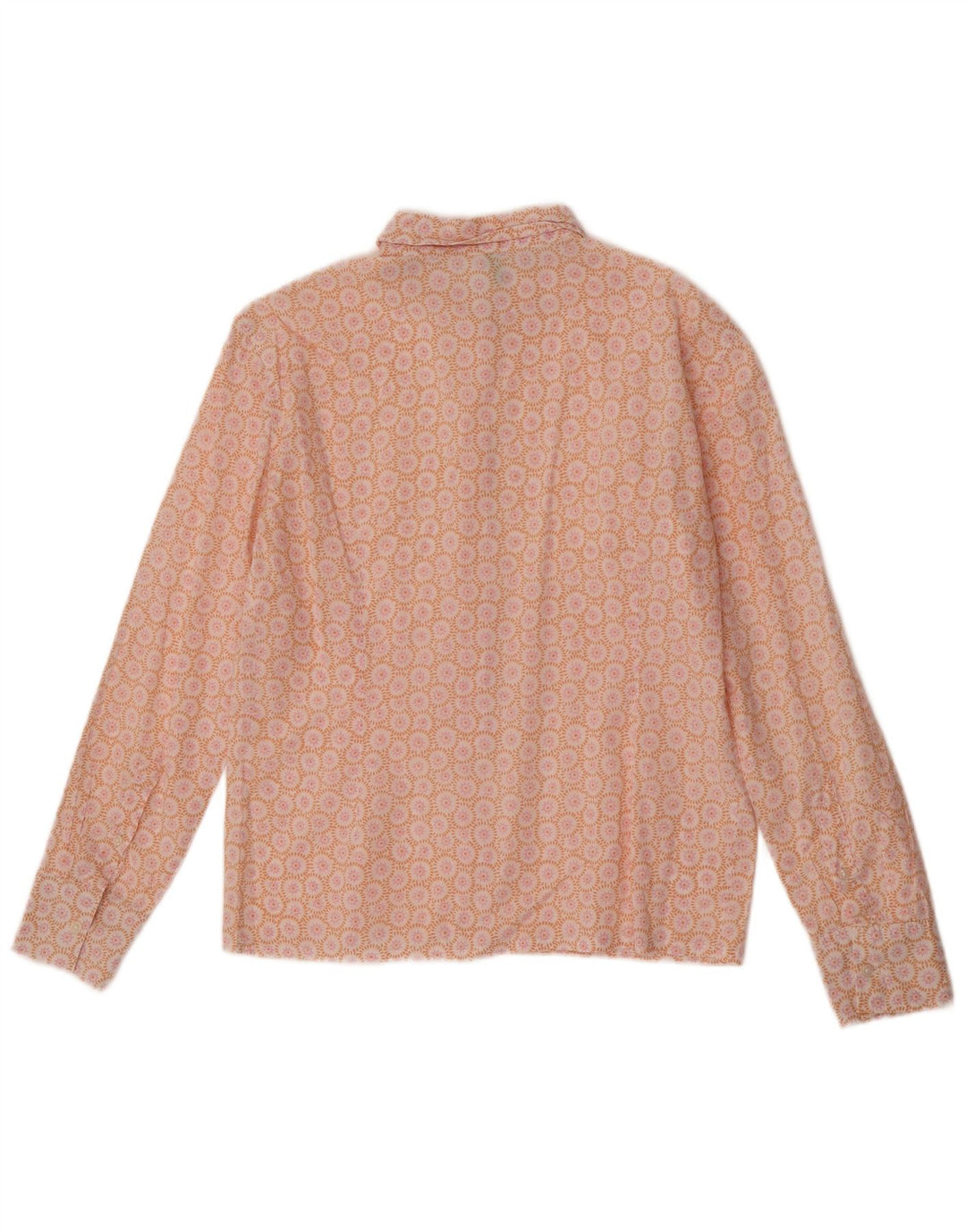 Benetton Womens Shirt UK 12 Medium Orange Floral