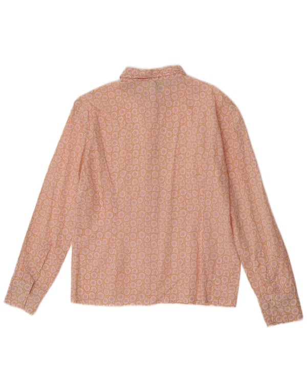 Benetton Womens Shirt UK 12 Medium Orange Floral