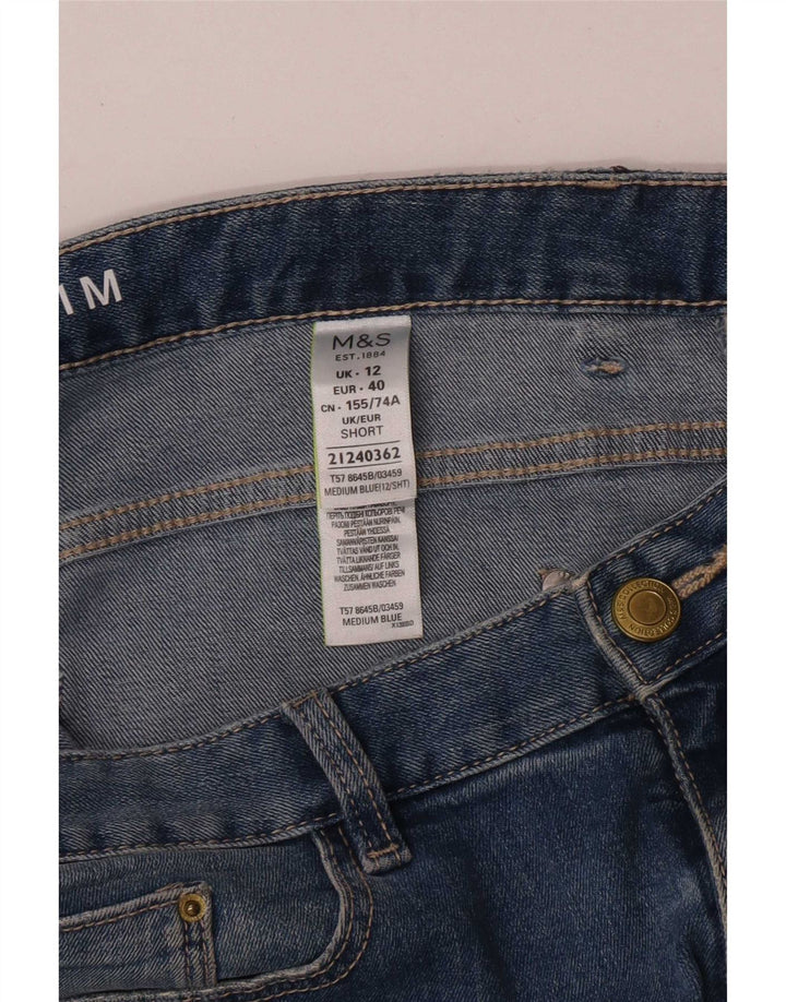 Marks & Spencer Womens Slim Jeans UK 12 Medium W32 L28 Blue Floral