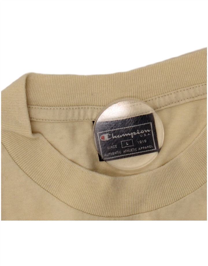 Champion Mens T-Shirt Top Large Beige