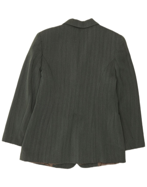 Vintage Womens Double Breasted Blazer Jacket IT 42 Medium Green Herringbone