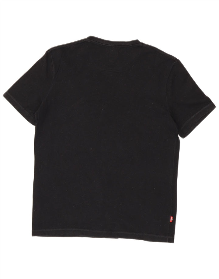 LEVI'S Womens T-Shirt Top UK 12 Medium Black Cotton