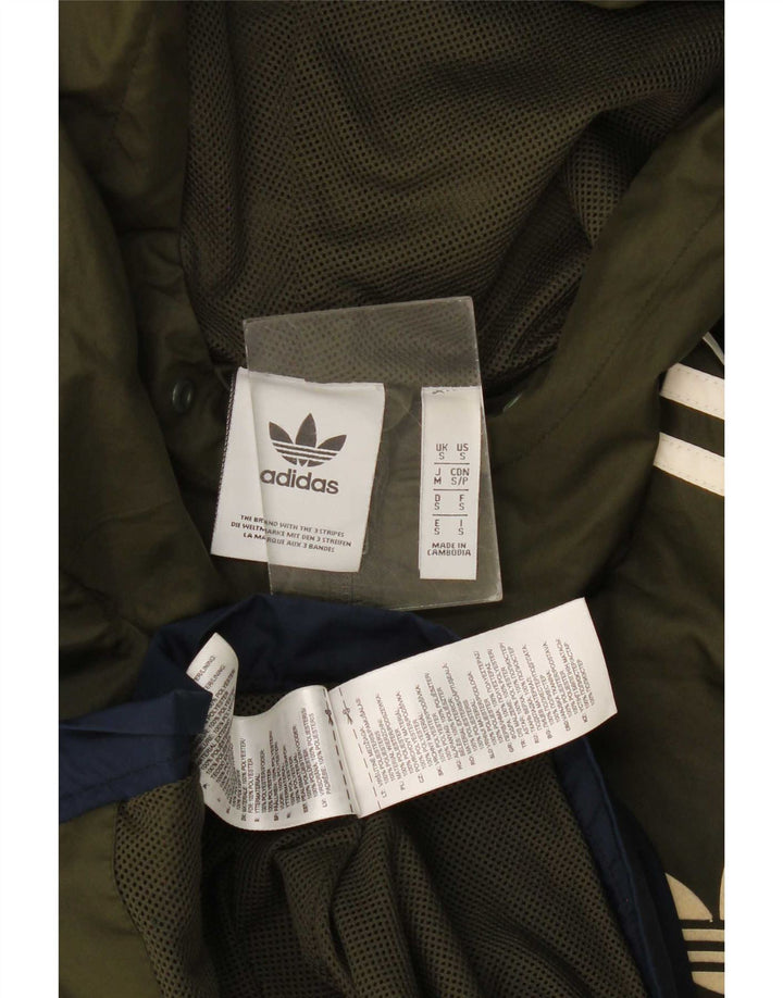 Adidas Mens Hooded Tracksuit Top Jacket Small Multicoloured Colourblock