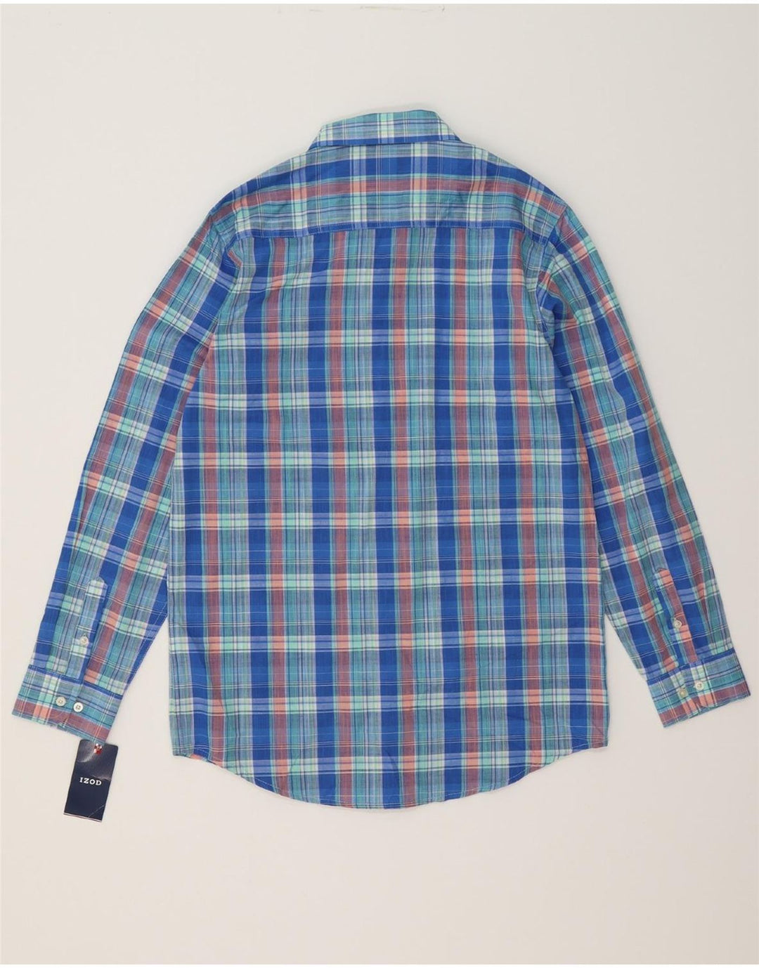 IZOD Boys Shirt 15-16 Years XL Blue Check Cotton Vintage Izod and Second-Hand Izod from Messina Hembry 