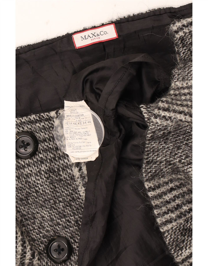 Max & Co. Womens Mini Wrap Skirt UK 14 Large W34  Grey Check Wool