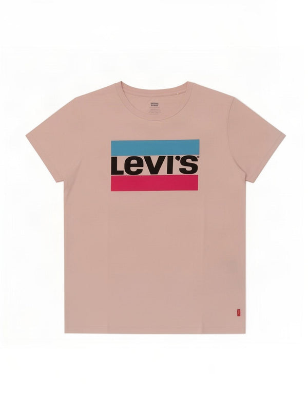 Levi's Womens Graphic T-Shirt Top UK 14 Medium Pink Cotton