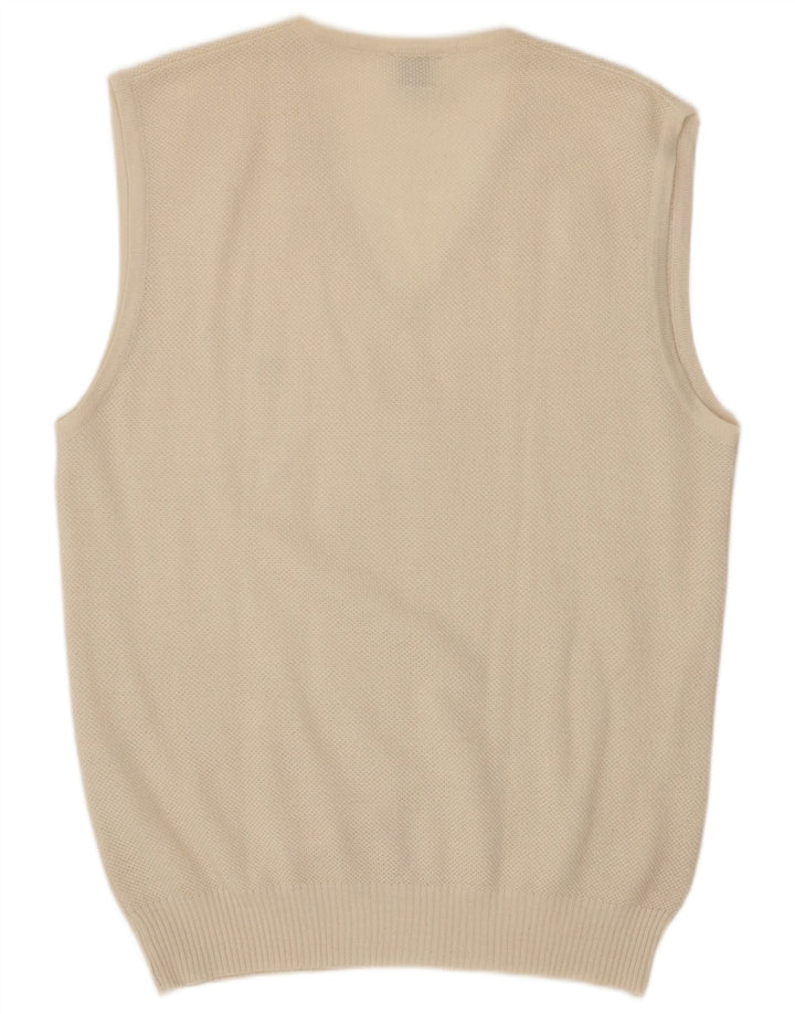 Vintage Mens Vest Tank Top Medium Off White