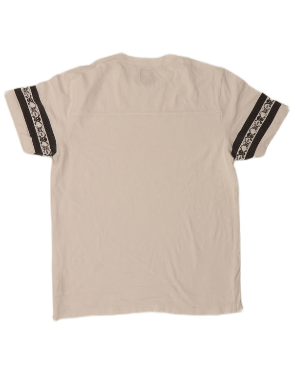Vans Mens Graphic T-Shirt Top Medium White Colourblock Cotton
