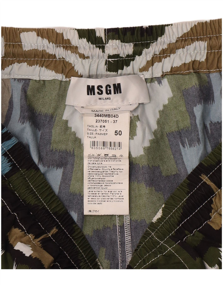 MSGM Mens Swimming Shorts IT 50 Large Multicoloured Patchwork Cotton