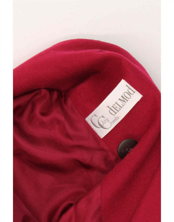 Vintage Womens Double Breasted Blazer Jacket EU 40 Medium Red Lambswool
