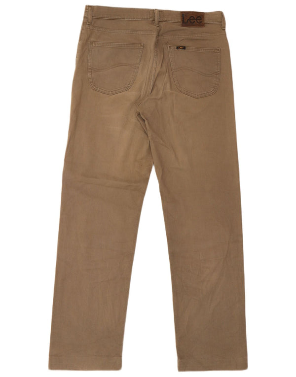Lee Mens Brooklyn Straight Jeans W34 L33 Beige Cotton