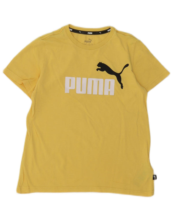 Puma Boys Graphic T-Shirt Top 11-12 Years  Yellow Cotton