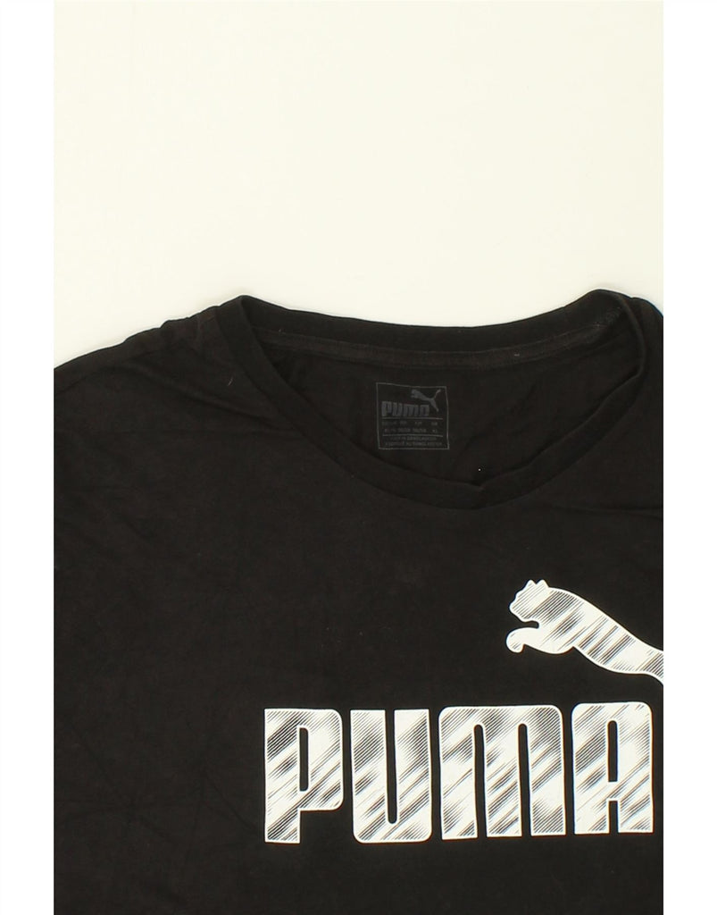 PUMA Mens Graphic T-Shirt Top XL Black Cotton | Vintage Puma | Thrift | Second-Hand Puma | Used Clothing | Messina Hembry 