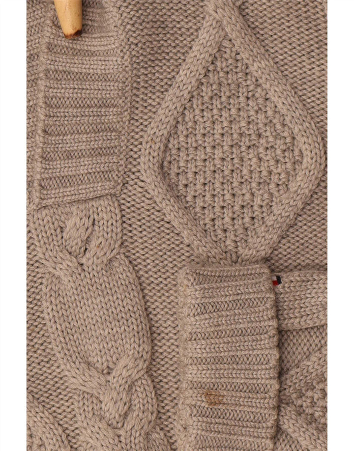 Tommy Hilfiger Mens Polo Neck Jumper Sweater Medium Grey Wool