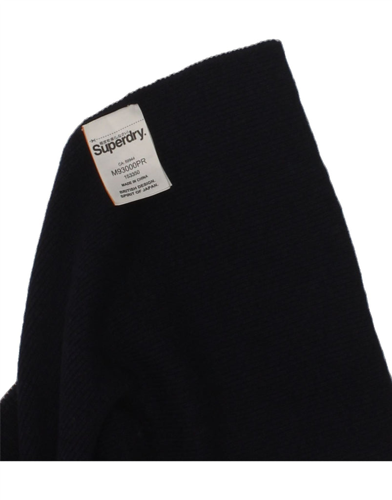 SUPERDRY Mens Rectangle Scarf One Size Navy Blue Cotton | Vintage Superdry | Thrift | Second-Hand Superdry | Used Clothing | Messina Hembry 
