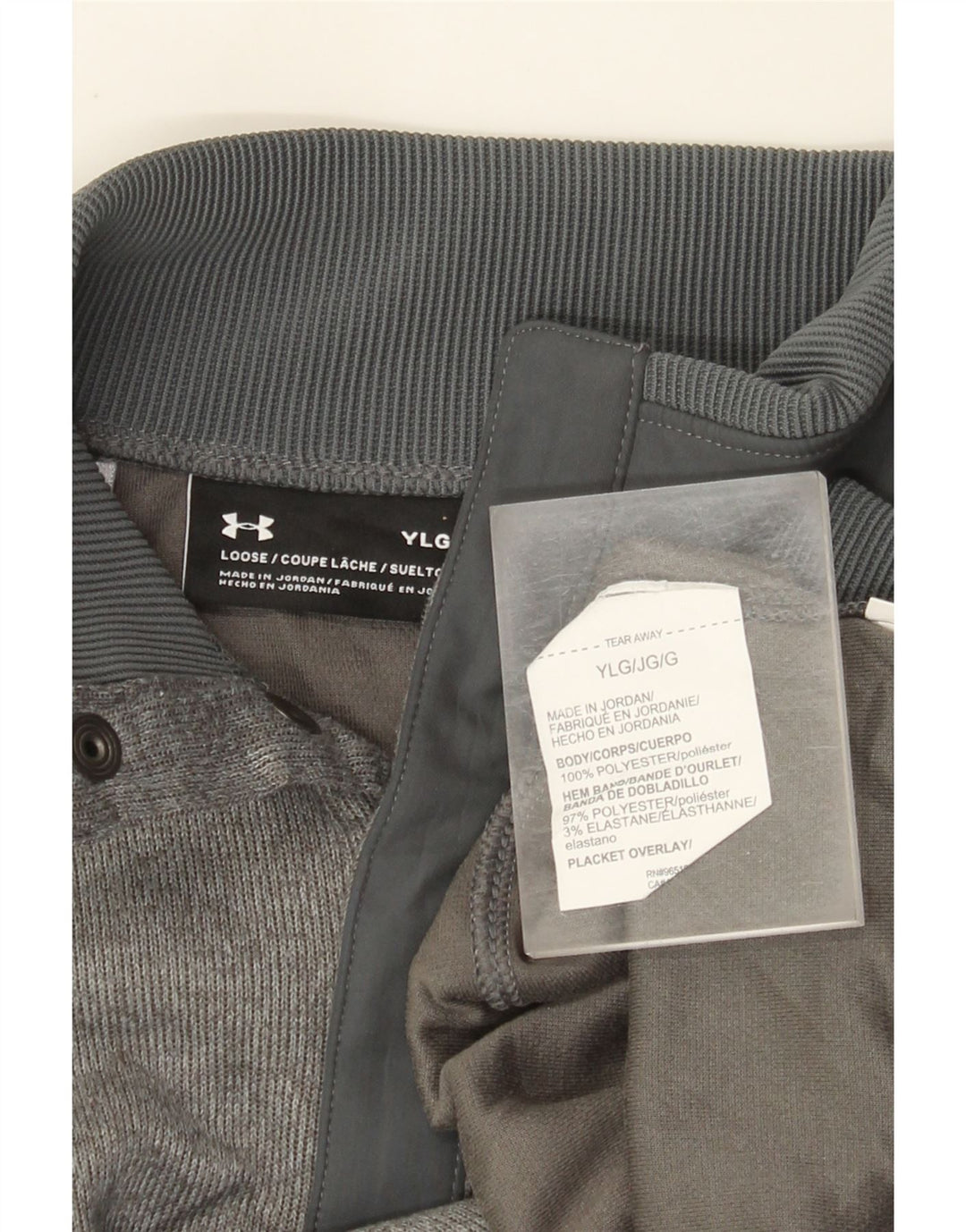 Under Armour Boys Button Neck Sweatshirt Jumper 11-12 Years Large Grey