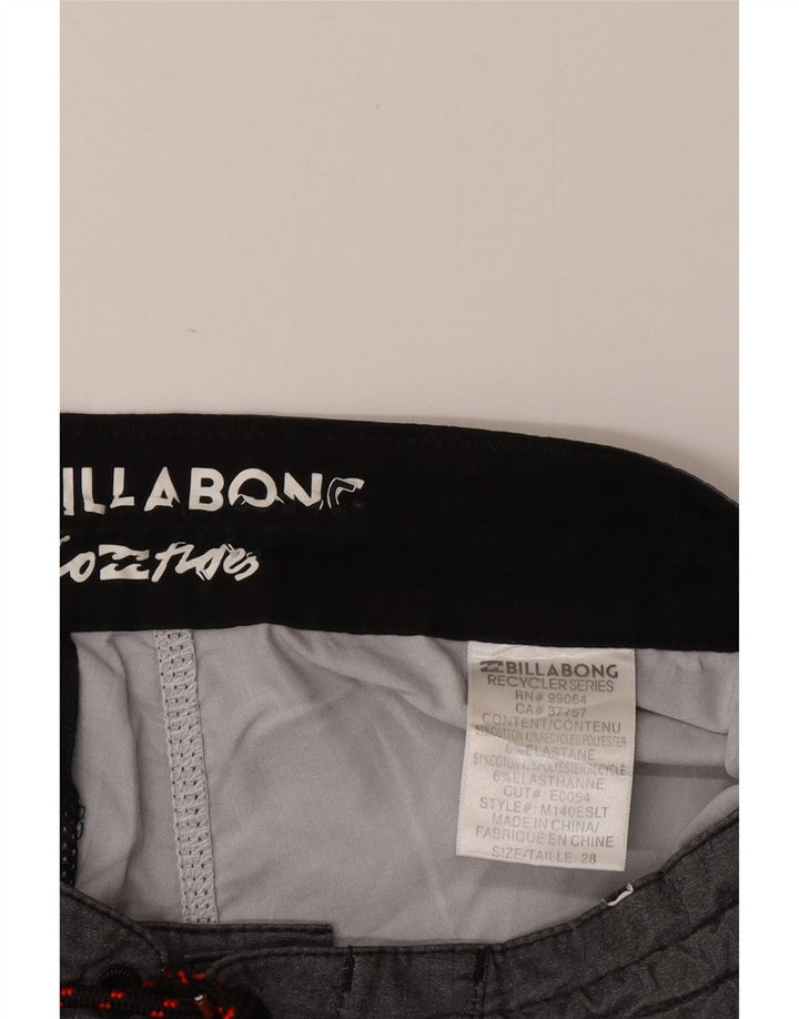 BILLABONG Mens Swimming Shorts Small  Grey Striped Cotton