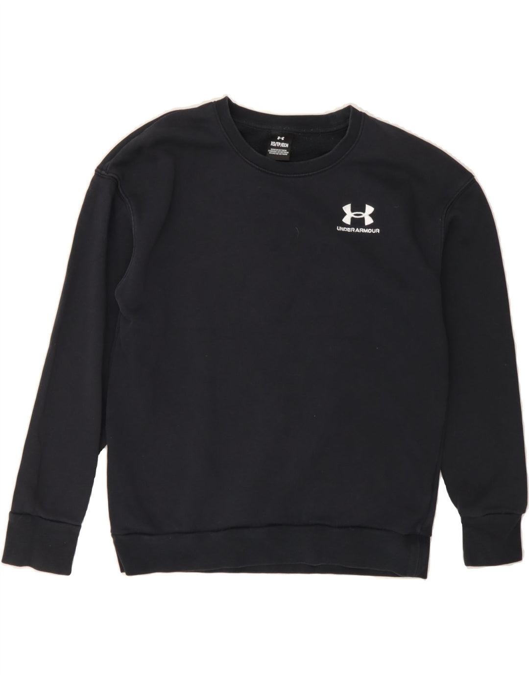 UNDER ARMOUR Womens Oversized Sweatshirt Jumper UK 6 XS Navy Blue Cotton Vintage Under Armour and Second-Hand Under Armour from Messina Hembry 