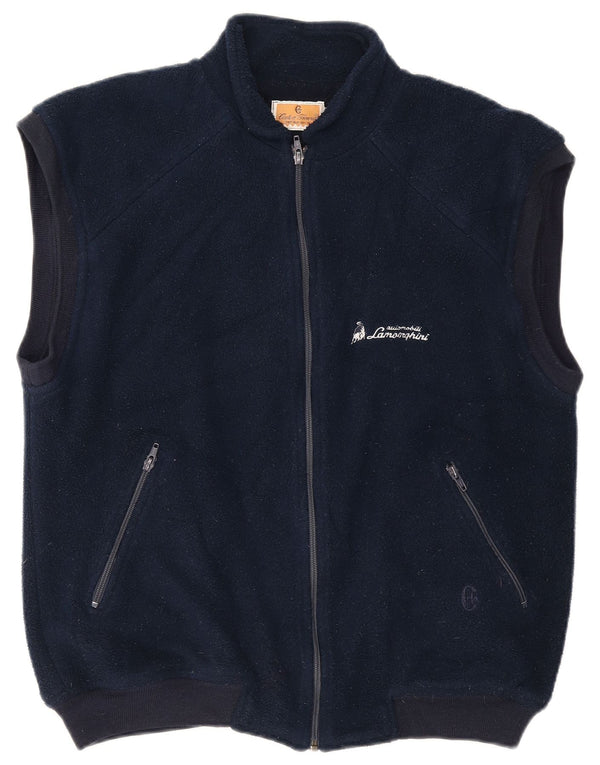 Conte of Florence Mens Fleece Gilet UK 40 Large Navy Blue