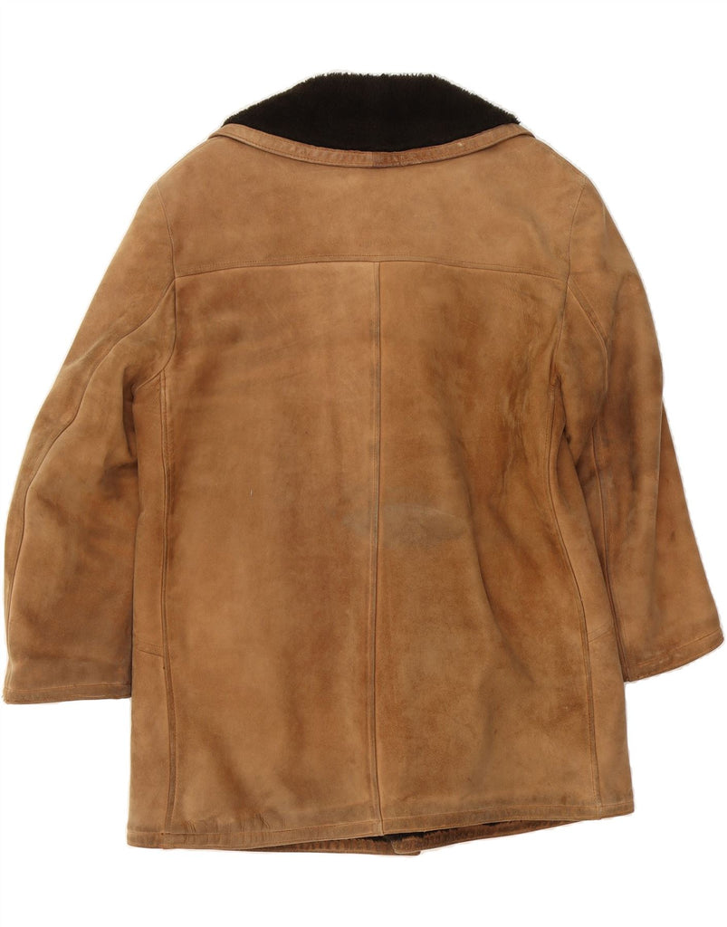VINTAGE Mens Shearling Jacket UK 40 Large Brown Vintage Vintage and Second-Hand Vintage from Messina Hembry 