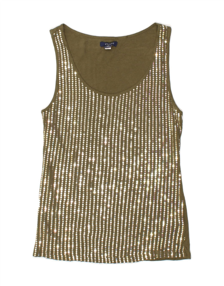 CHAPS Womens Vest Top UK 12 Medium Grey Cotton Vintage Chaps and Second-Hand Chaps from Messina Hembry 