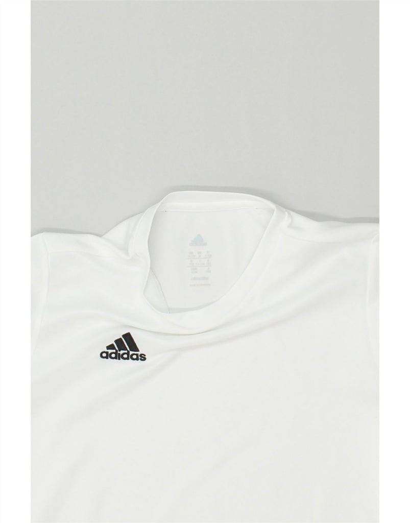 ADIDAS Boys Climalite T-Shirt Top 11-12 Years White | Vintage Adidas | Thrift | Second-Hand Adidas | Used Clothing | Messina Hembry 