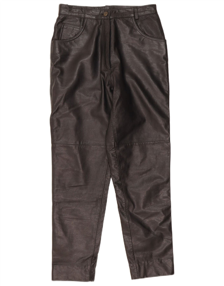 Front Line Womens Straight Leather Trousers W30 L28 Black Leather