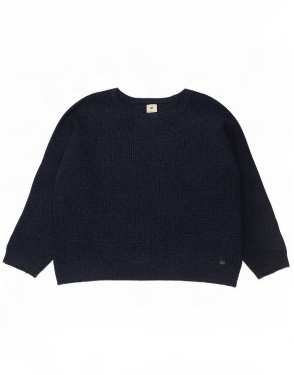 Lee Womens Boat Neck Jumper Sweater UK 18 XL Navy Blue Acrylic