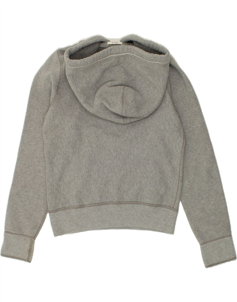 ABERCROMBIE & FITCH Womens Crop Zip Hoodie Sweater UK 18 XL Grey Cotton | Vintage Abercrombie & Fitch | Thrift | Second-Hand Abercrombie & Fitch | Used Clothing | Messina Hembry 