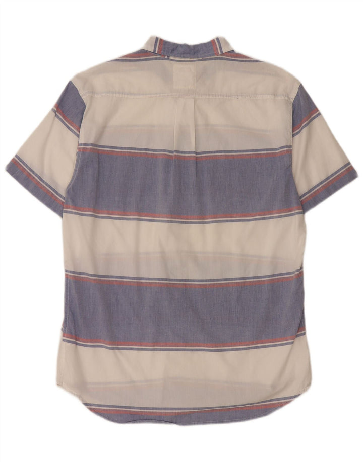 Levi's Mens Short Sleeve Shirt Medium Blue Striped Cotton