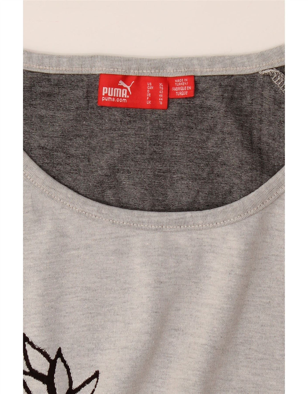 PUMA Womens Graphic T-Shirt Top UK 16 Large  Grey Vintage Puma and Second-Hand Puma from Messina Hembry 