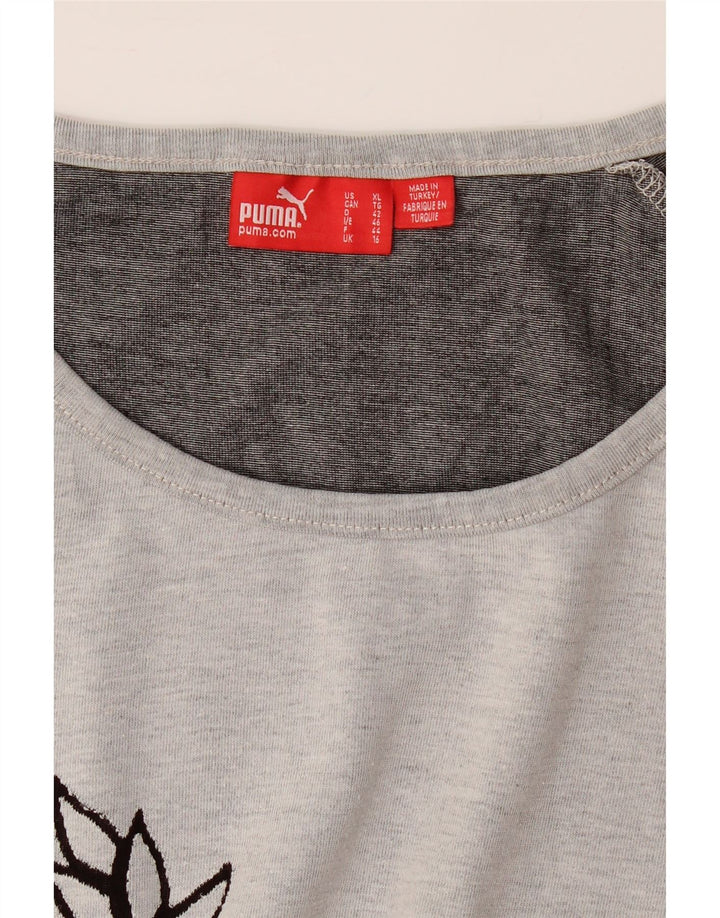 PUMA Womens Graphic T-Shirt Top UK 16 Large  Grey Vintage Puma and Second-Hand Puma from Messina Hembry 