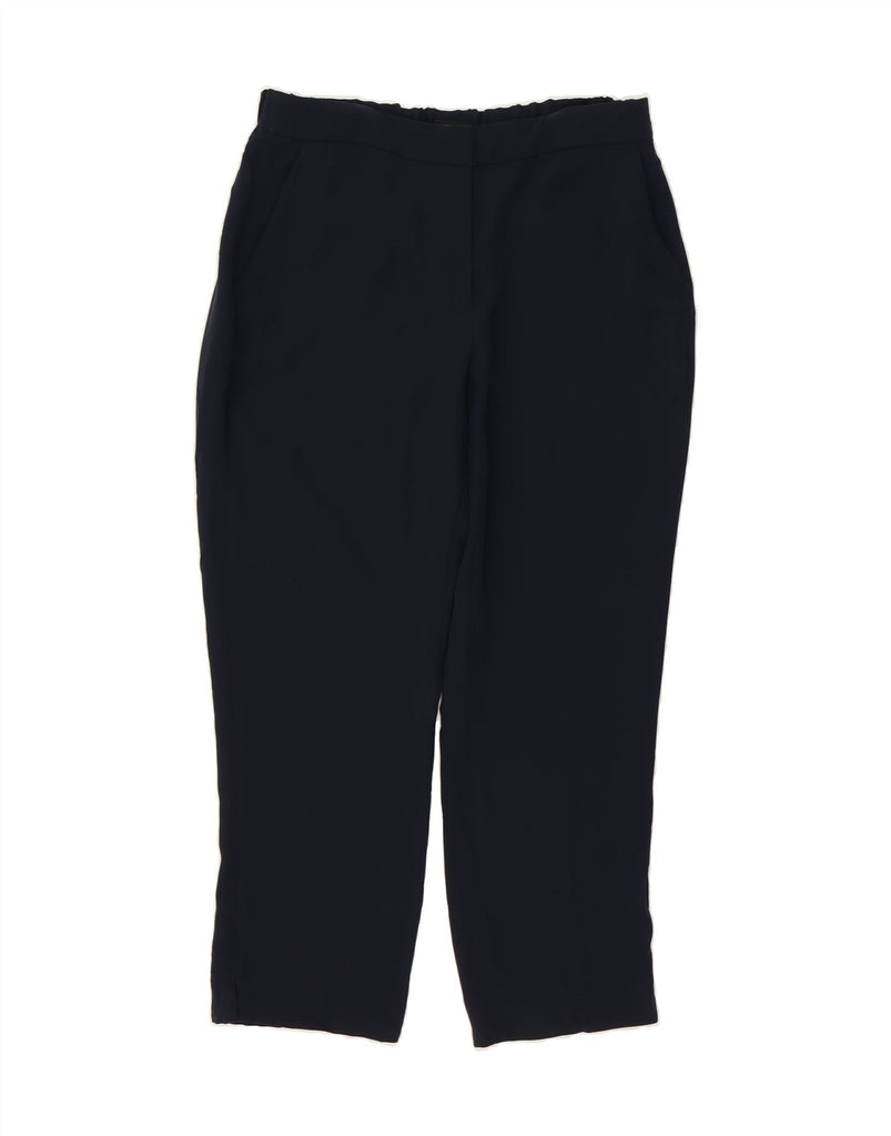 J. CREW Womens High Waist Cropped Trousers US 12 Large W34 L26 Navy Blue Vintage J. Crew and Second-Hand J. Crew from Messina Hembry 