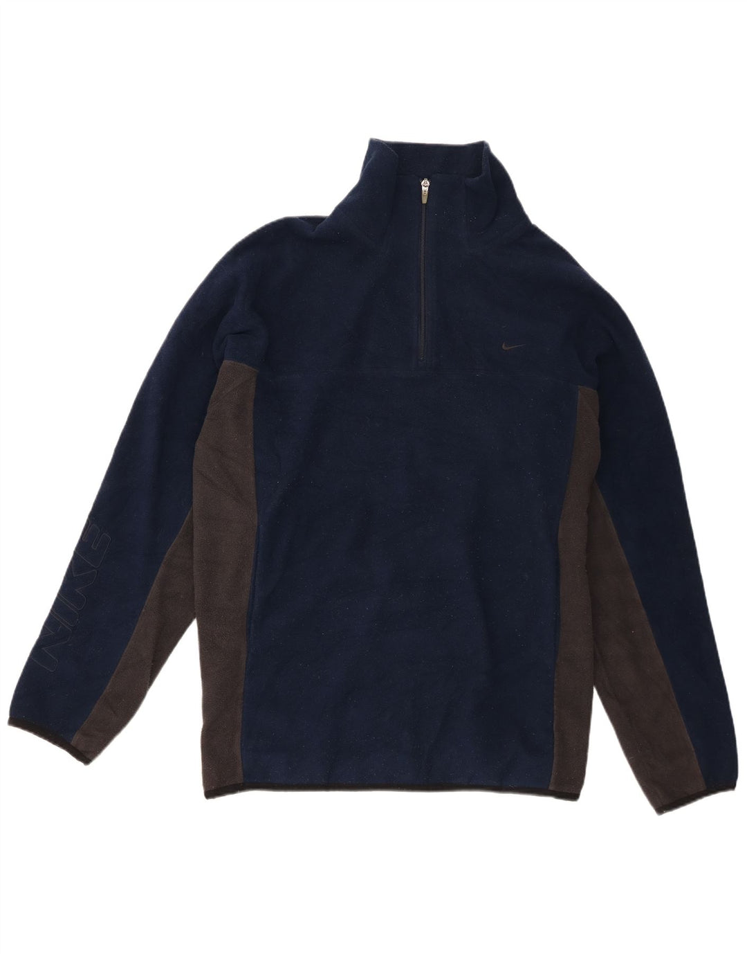 Nike Mens Graphic Full Zip Fleece Jumper XL Navy Blue Colourblock Polyester