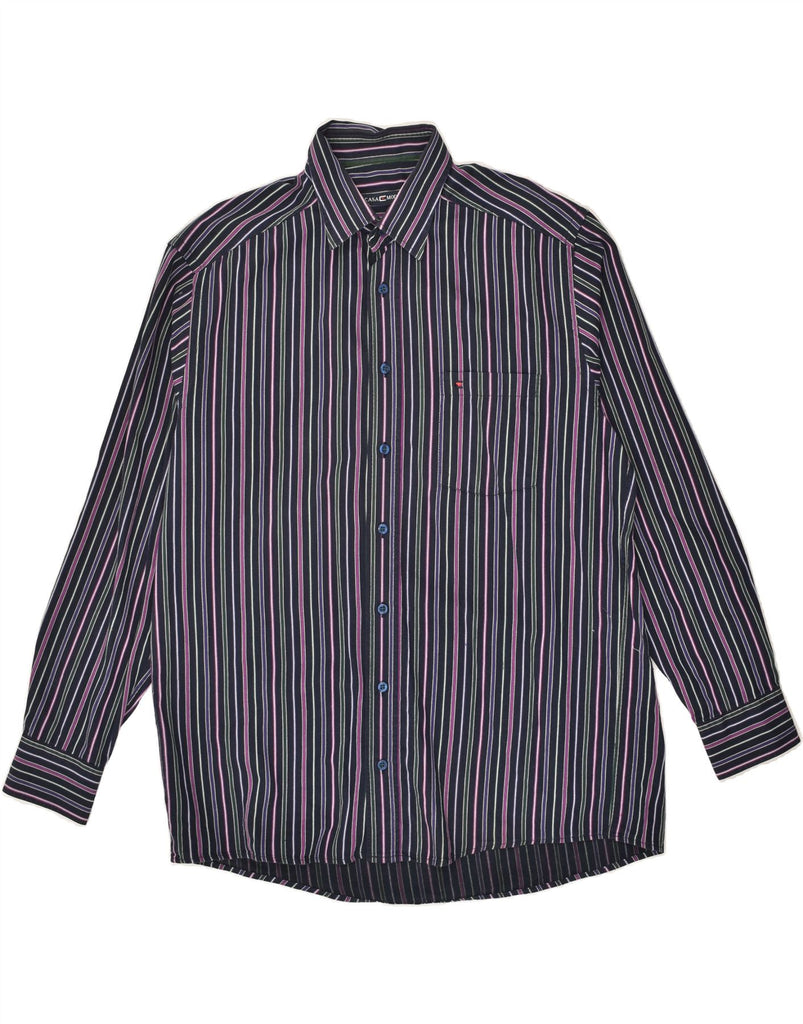 VINTAGE Mens Shirt Size 41 42 Large Multicoloured Striped Cotton | Vintage Vintage | Thrift | Second-Hand Vintage | Used Clothing | Messina Hembry 