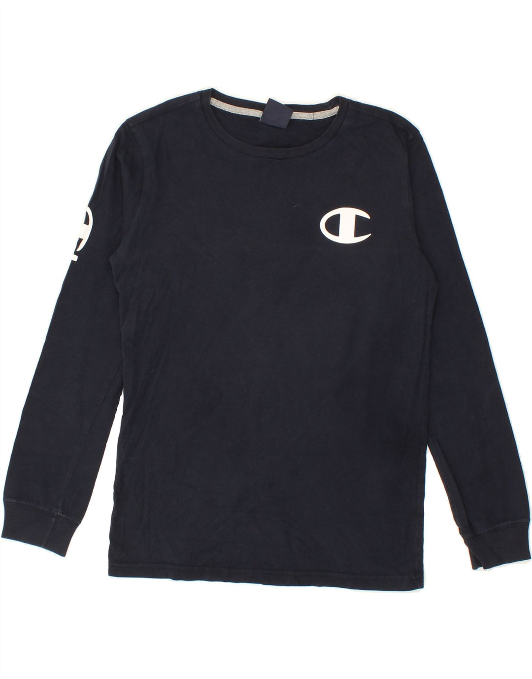 CHAMPION Boys Graphic Top Long Sleeve 11-12 Years Large Navy Blue Vintage Champion and Second-Hand Champion from Messina Hembry 