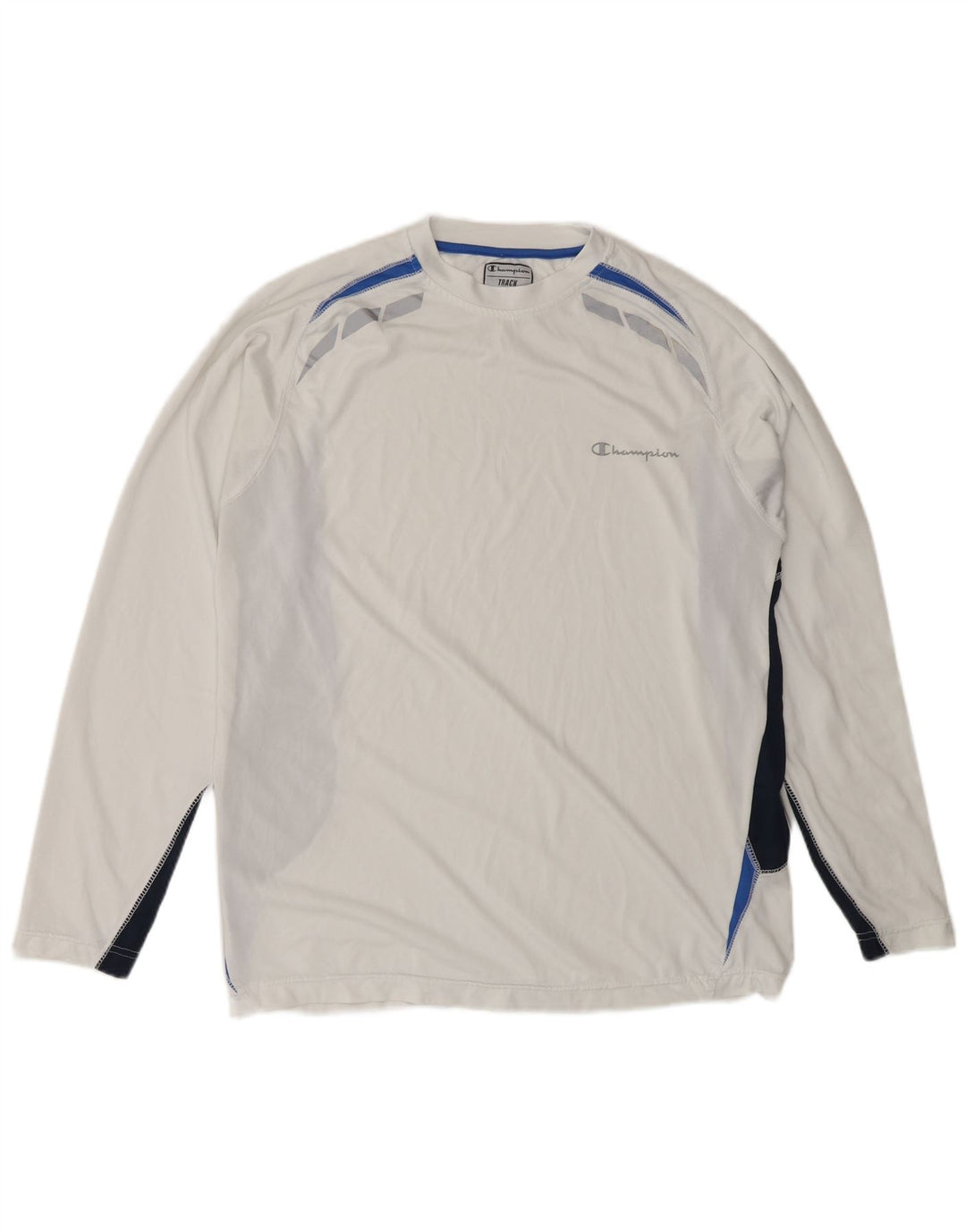 Champion Mens Loose Fit Top Long Sleeve Small White Colourblock Polyester