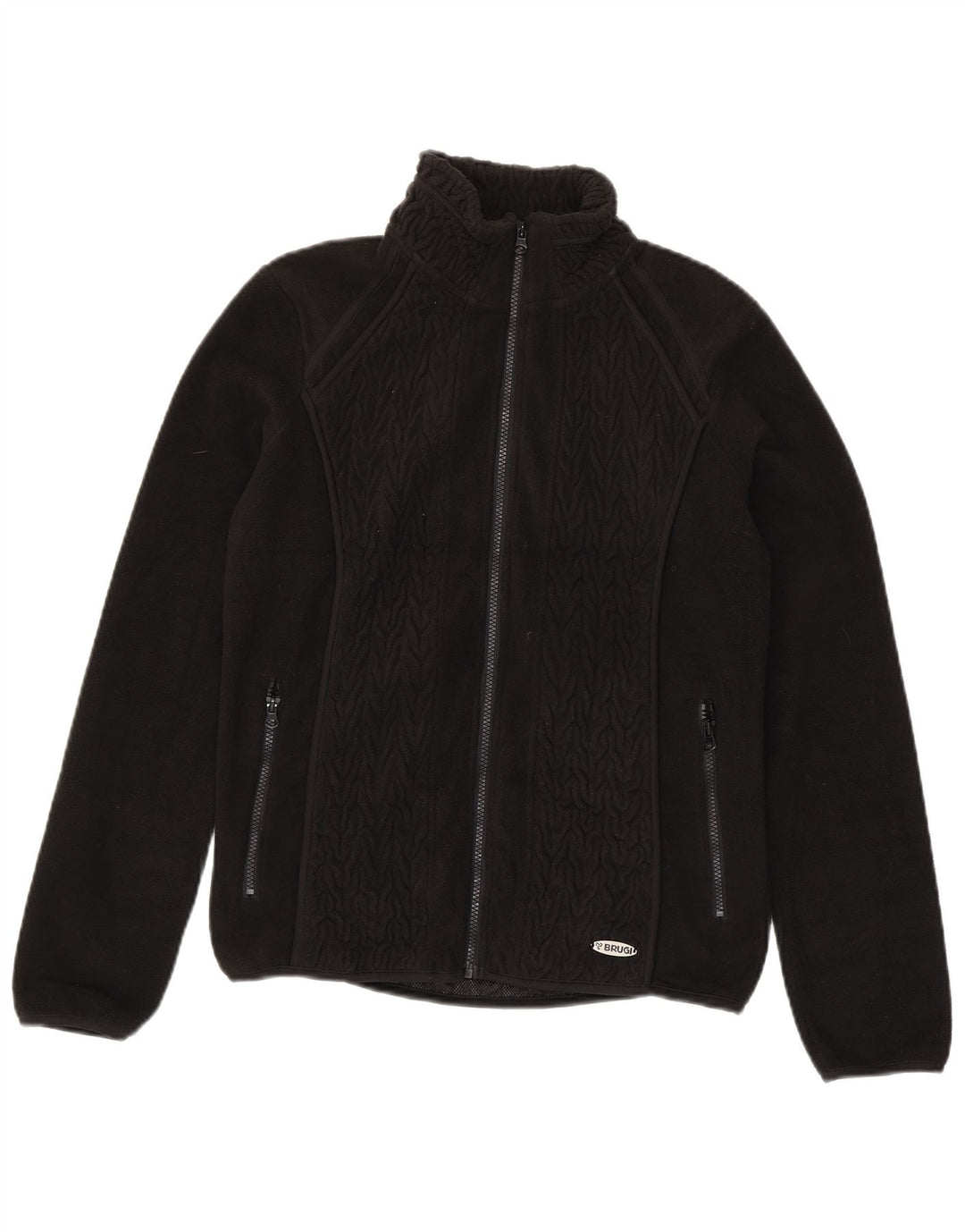 Brugi Womens Fleece Jacket UK 14 Large Black Polyester