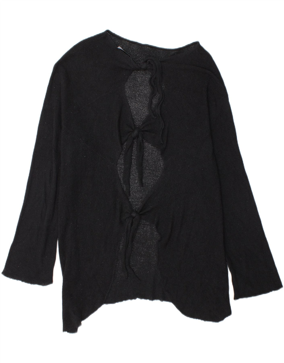 Zara Womens Oversized Boat Neck Jumper Sweater UK 14 Medium Black Flecked