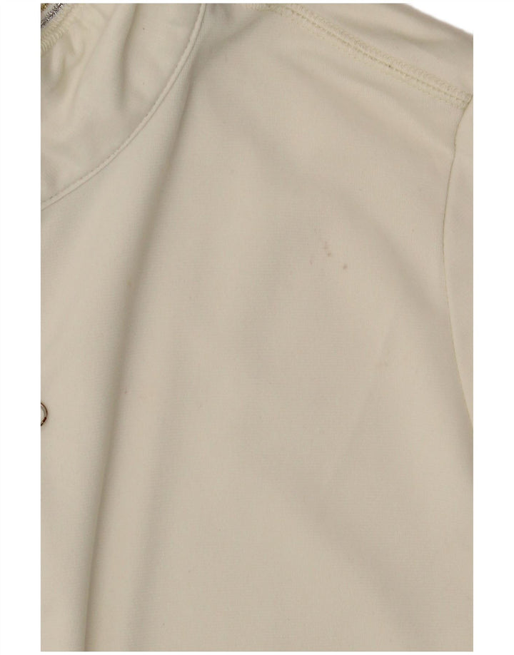 Champion Womens Easy Fit Tracksuit Top Jacket UK 14 Medium Off White